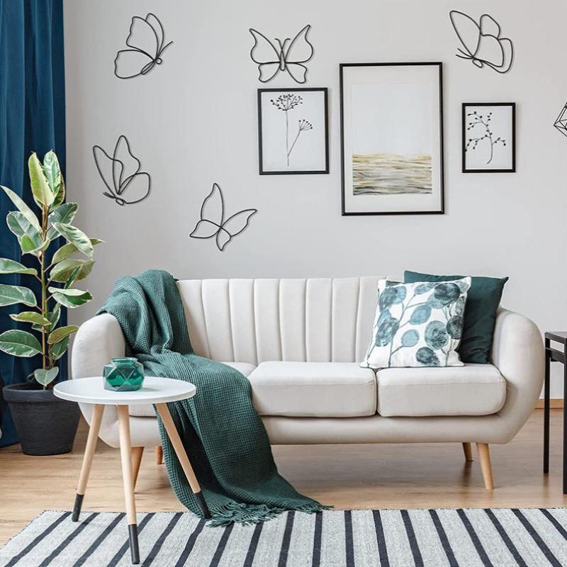 Metal Butterfly Wall Decor (6 Butterflies) Butterfly Metal Wall Art Metal Butterfly Wall Decor Five Pieces Butterfly Wall Art onesize
