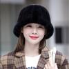 Mink hat women's autumn and winter casual warmth thickened mink basin hat top hat fur hat versatile adult hat