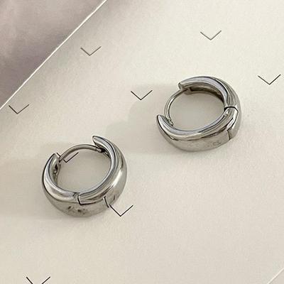 Women's Surgical Steel Simple Bold Hoop Earrings