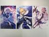 [USED] FGO Final Ascension Art Book Postcard Artoria Caster Merlin