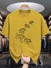 Unisex Crew Neck Tee Minimal Line Sea Turtle Group Art Print Soft Cotton Loose Short Sleeve Summer Casual Male Streetwear Tops