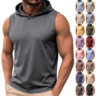 Men's Sleeveless Hoodie Lightweight Summer Casual Hooded Tank Top Muscle Fit Sleeveless Shirt for Outdoor Gym Workout