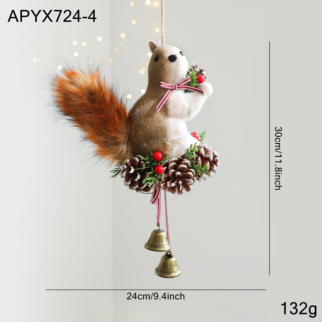 Christmas Hanging Ornament Simulation Squirrel Pendant Christmas Tree Creative Decoration New Year Party Ornament