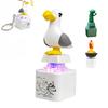 Jijijing 1/2 szt. Breloczek przyciskowy Seagull Mine, Akumulatorowy Fidget Clicker z prawdziwym dźwiękiem i światłem LED, Mini zabawka z klamrą do zawieszania