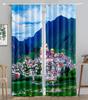 Shangri-la Snowy Mountain Landscape Blackout Window Panel Curtain designed for Living Room Space Bedroom Bathroom Kicthen Door Cupboard Decor Hooks