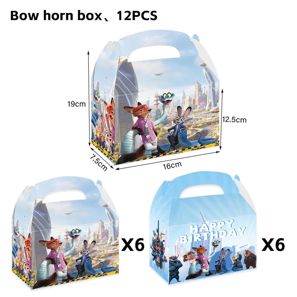 Zootopia 2 Birthday Party Decorations: Pull Flags, Plates, Cups, Napkins, Tablecloth