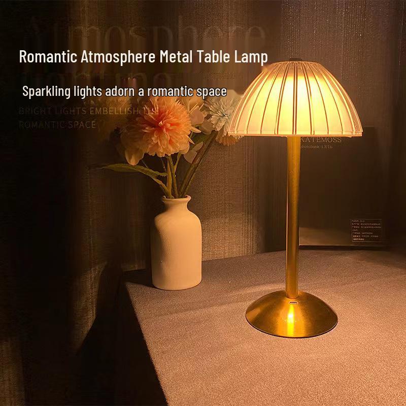 Crystal Retro Bedside Lamp - Luxury Rechargeable Night Light for Master Bedroom