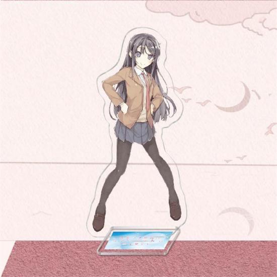 Anime Sakurajima Mai Senpai Acrylic Figure Stand Model Plate Keychain Rascal Does Not Dream of Bunny Girl Desk Decor