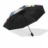 1pc BT21 Characters Outdoor Umbrella - Automatic Opening/Closing, Portable 3-Fold Design, 8-Rib Iron Frame, Perfect Gift for Fans, Travelers, Dai