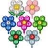 18 Inch Five-Petal Flower Aluminum Film Balloon Flower Balloon Aluminum Foil Plum Blossom Round Petal Seven-Color Flower Birthday Summer Decoration