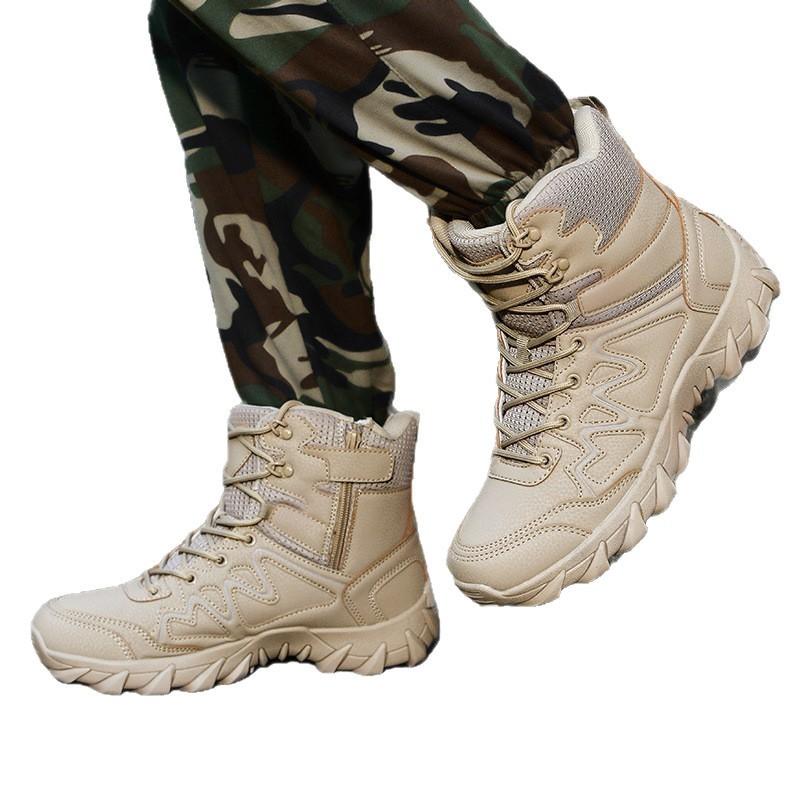 Mens High-Top Tactical Hiking Boots Outdoor Trekking Camping Mountain Climbing Winter Fall Use