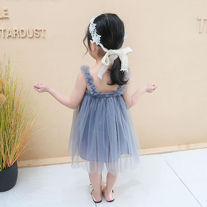 Kinderkleid Frühling Sommer Träger Kinderkleidung Baby Mädchen Kleidung Garn Ärmelloses Kleid Mädchen