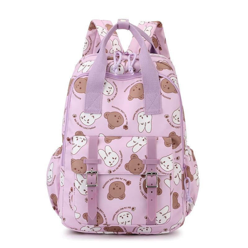

Женский рюкзак большой емкости Bear Bag, рюкзак для учащихся старших классов средней школы фиолетовый