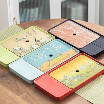 Ceramic High-grade Small Tea Tray, Dry Brewing Tray, Water Storage Tea Table, Surrounding Stove, Tea Matching Utensils, Pot Bearing Tea Set