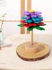 Wooden Rotating Stick Spiral Flower Decompression Stick Wooden Rotating Fun Puzzle Stress Relieving Toy Ornament Spiral Tree