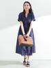 Beams Heart Dress [Pre-order] Gathered Skipper Dress, Women's, Purple Blue, One Size