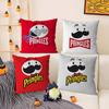 Classic P-Pringles Pillow Case Office Sofa Dorm Chair Back Short Plush Double-Sided Printing Home Cushion Cover