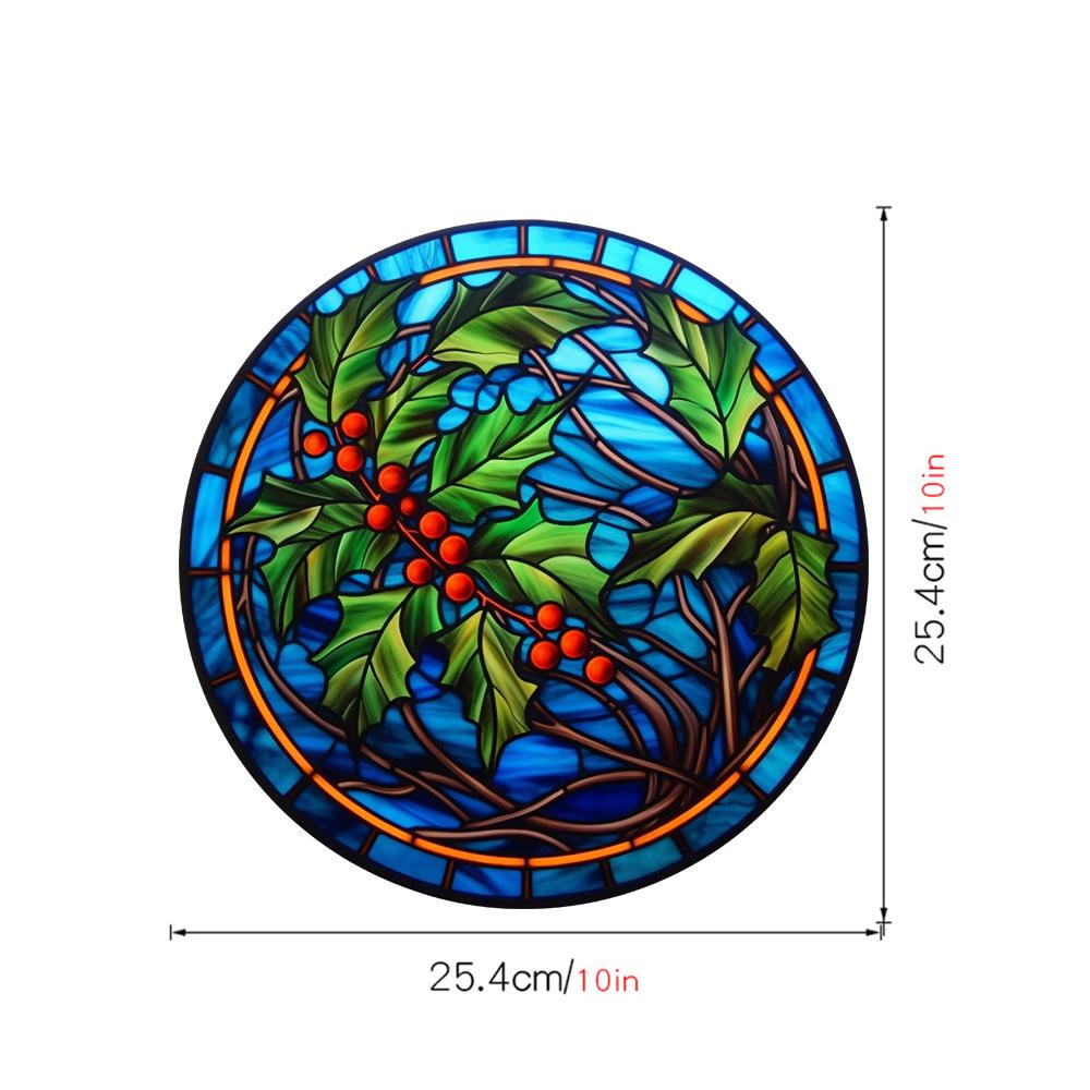 Retro Colorful Hummingbird Iris Window Glass Electrostatic Sticker Detachable Decorative Film Home Decoration