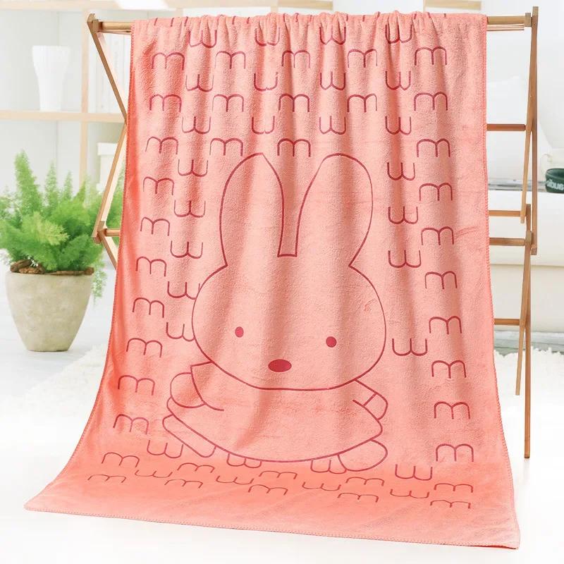 70*140cm Rabbit Microfiber Bath Towel Cute Large Soft Baby Kids Boys Girls Women Towels Beach Swimming Absorbent Wrap Quick Dry