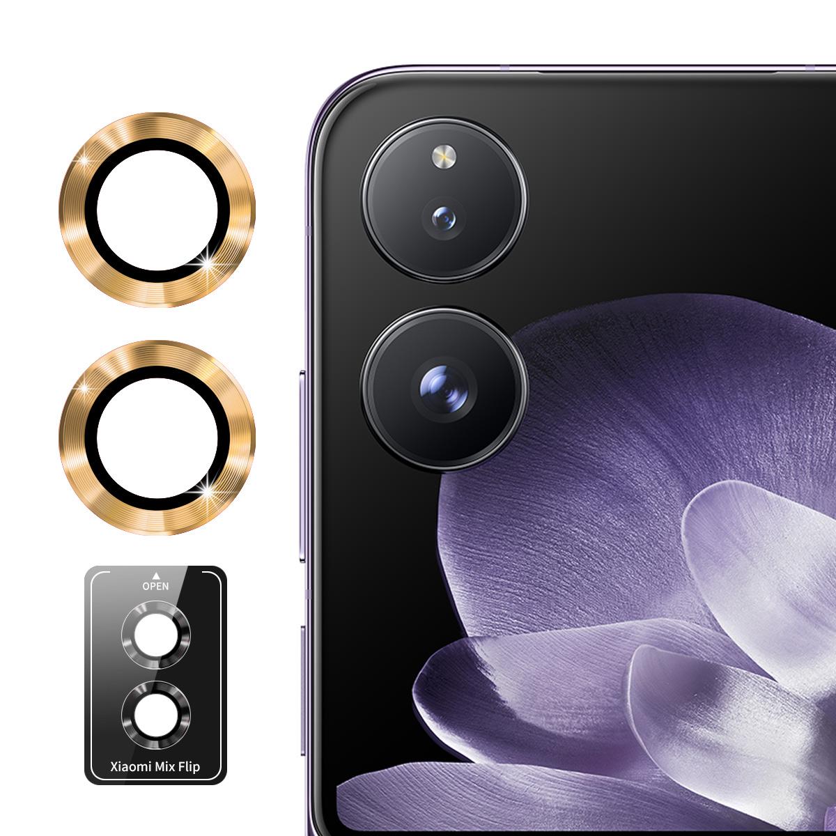 

ENKAY HAT PRINCE 1Set For Xiaomi Mix Flip 5G Camera Lens Protector Metal Ring Lens Film D