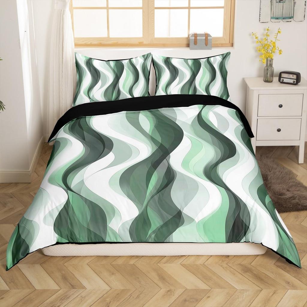 Boho Abstract Striped Duvet Cover Full Queen Size Minimalist Modern Geometric Bedding Set Mid Century Aesthetics Comforter Cover