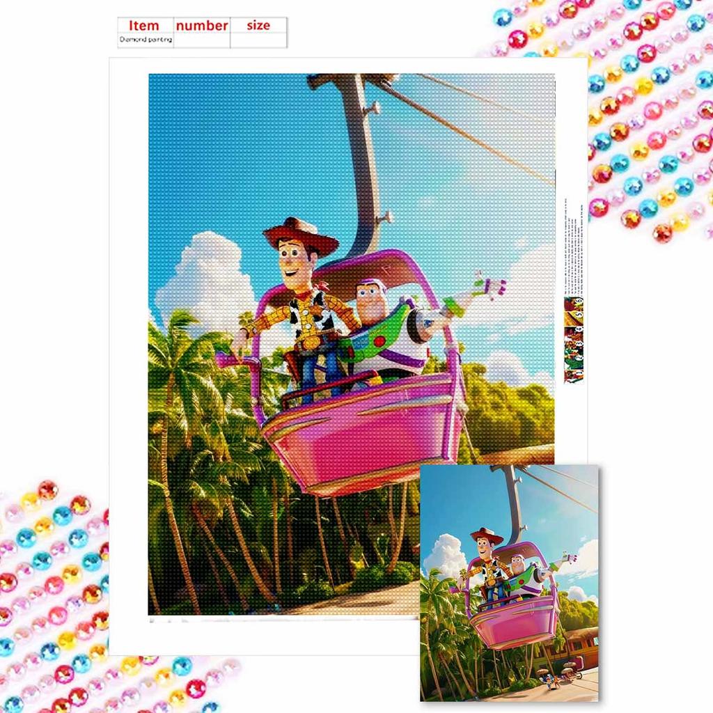 DIY Diamond Painting Woody and Buzz Cross Stitch Kit Mosaic Art Diamond Painting Full Circle Diamond Home Decoration