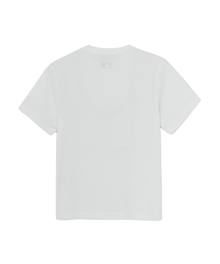 Emelbi Basic Small Logo Semi-Oversized Short Sleeve T-Shirt Ny (White)