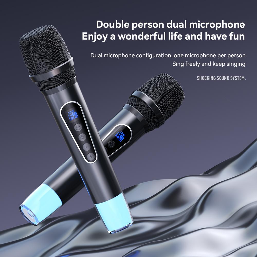 200W Powerful Colorful Light Effect Bluetooth Speaker with 2 Mic Portable Surround Sound Wireless Subwoofer Boombox Home Karaoke