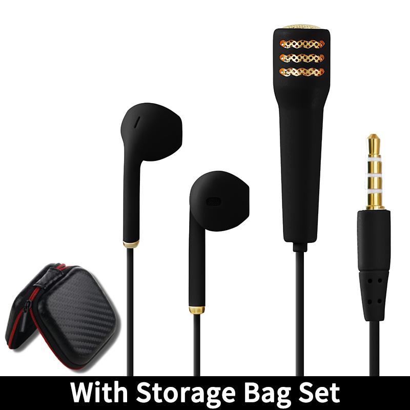 

Міні-караоке Дротові навушники HD мікрофон Все-в-одному Стерео 3,5 мм AUX-вкладиші Гарнітура Навушники K-Song для співу музики в прямому ефірі Black With Bag