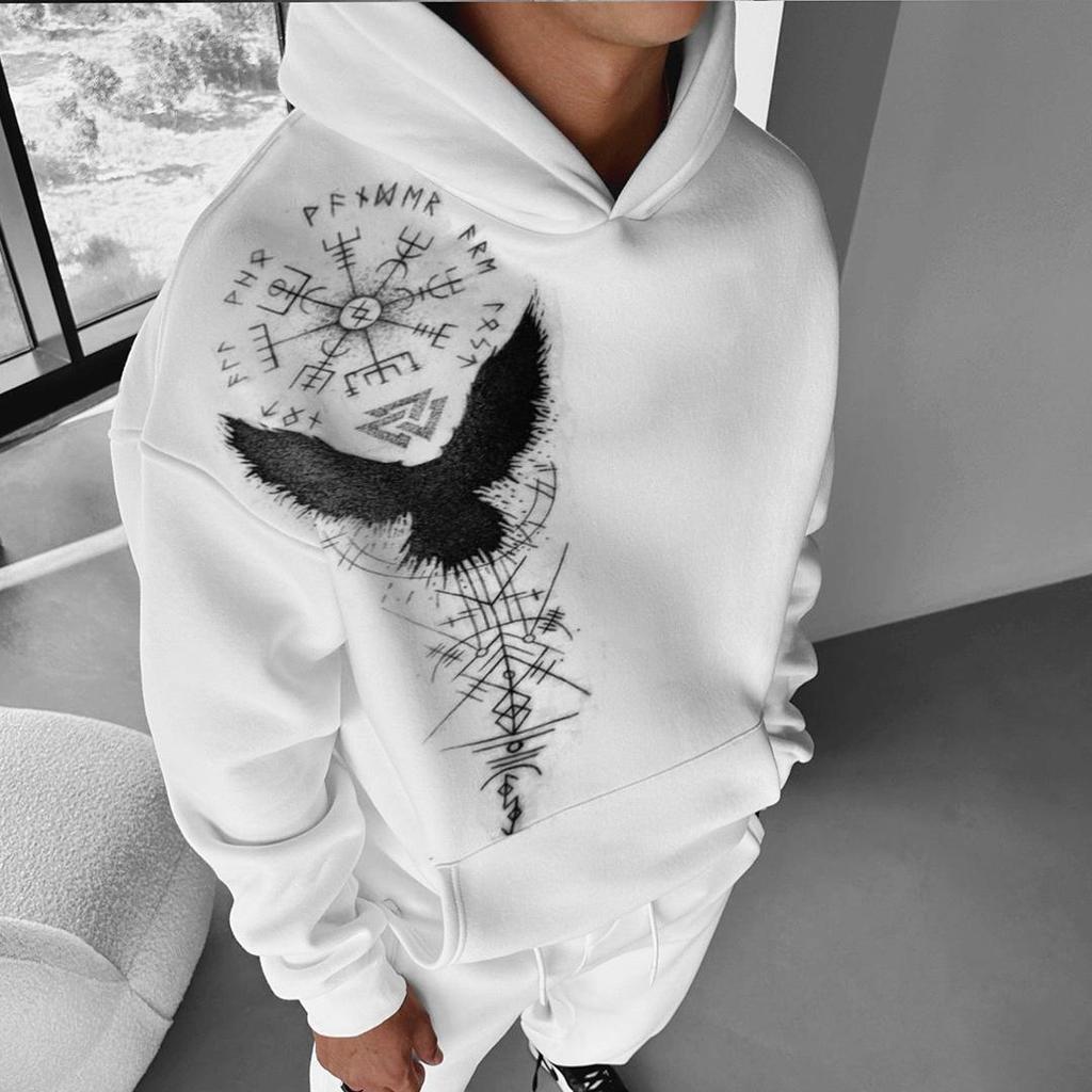 European and American Wish Independent Station Tide Brand Pattern Hooded Sweater Supports a Custom-made