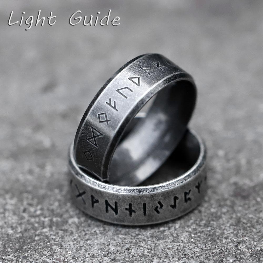 2026 NEW Men's 316L Stainless-steel Rings Retro Odin Norse Viking Amulet Rune RING for Teen Fashion Jewelry Gifts Free Shipping