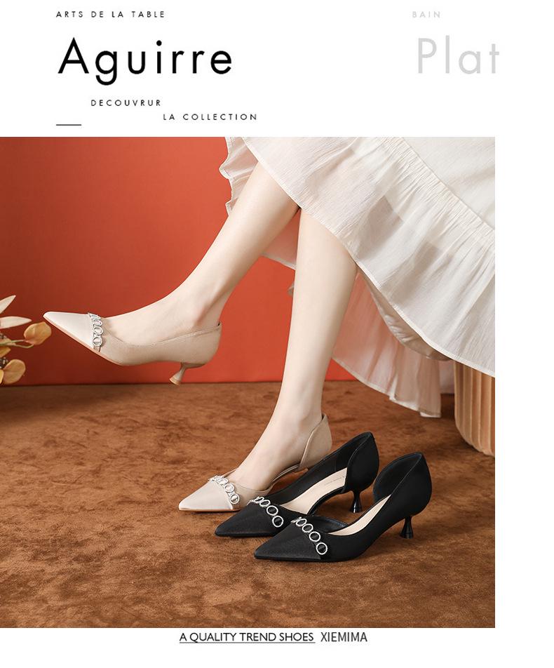 Exquisite Satin Stiletto Mules: Women's Pointed Toe, Side Cutout, Spring-Summer 2025 Collection