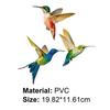 6Pcs Hummingbird Stickers Durable Environmentally Friendly Anti-collision PVC Decoration Animal Window Stickers for Living Room