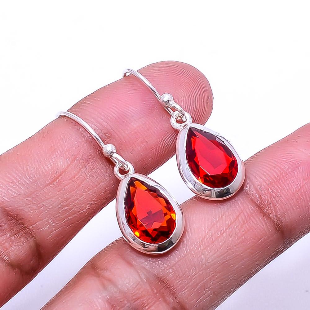 

Red Garnet 925 Sterling Silver Earring 1.17 E_9508_347_29