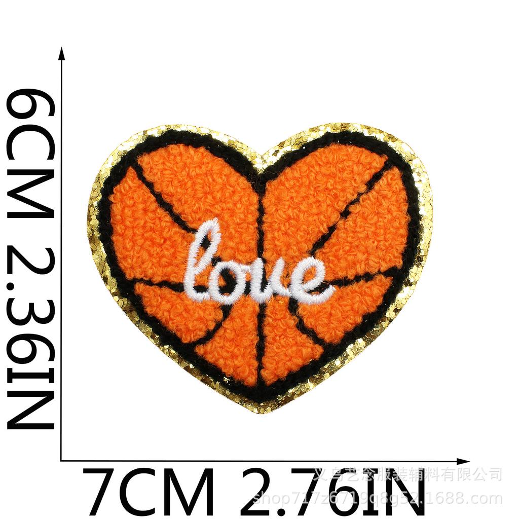 Basketball Theme Embroidery Cloth Sticker Towel Embroidery Team Patch Sticker Clothing Hat Decoration Bow Patch