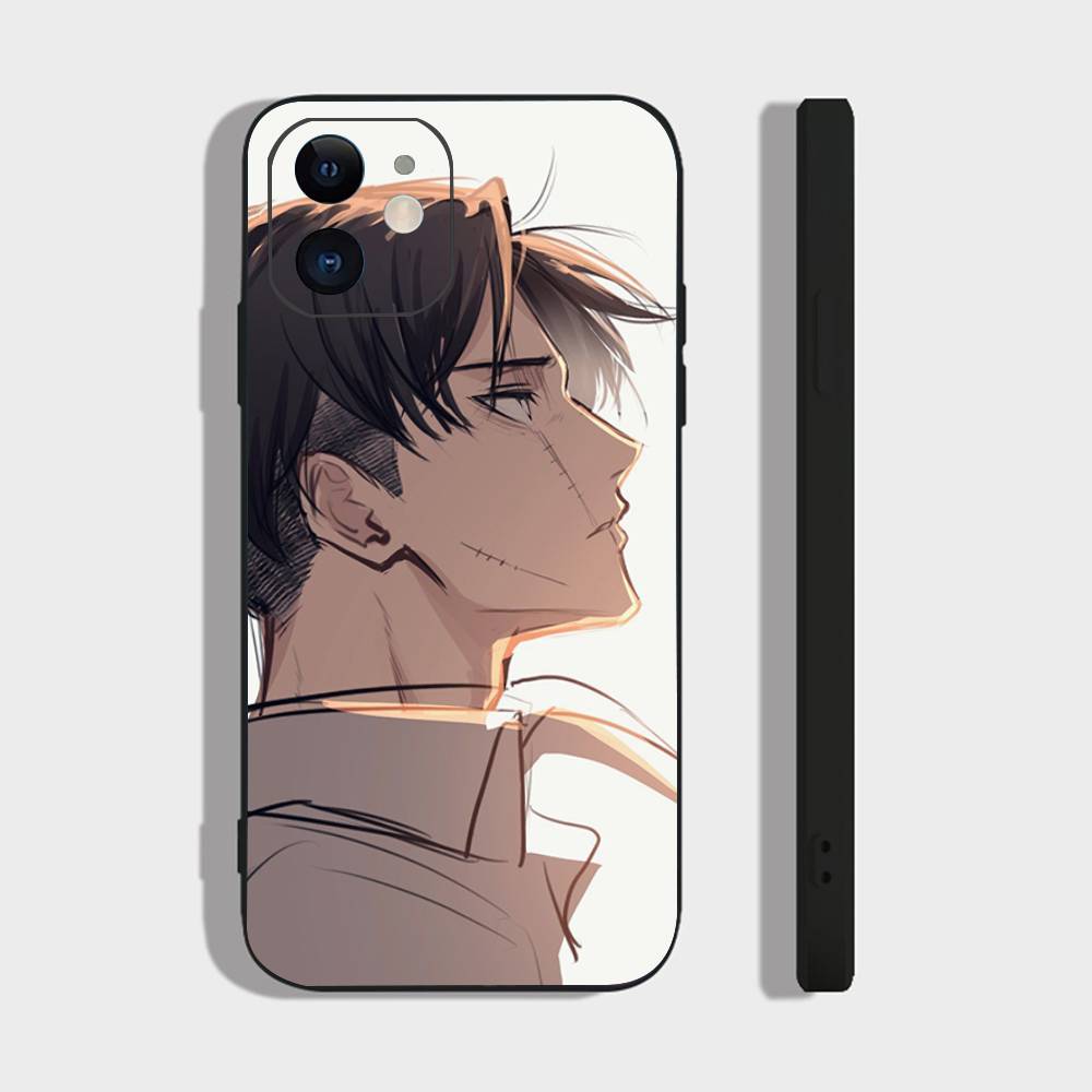 Custodia per Telefono Levi Ackerman Attack On Titan Per IPhone 17 Air 16 15 14 13 Pro Max 11 12 Copertura Nera in Silicone