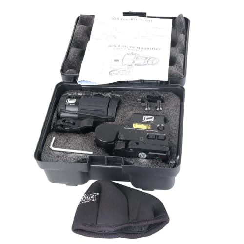 EO EXPS3 with G43 Type Replica Set, Red Dot Sight, Holographic Sight, Magnifier, Mount Spacer, 3x Booster, Engraved Scope (558&G43 BK)