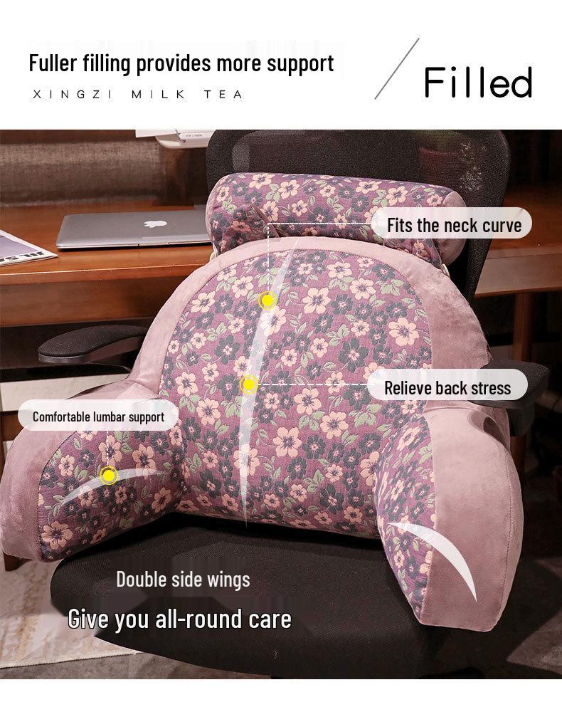 Three-Layer Gauze Lumbar Support Pillow for Chair, Sofa, and Bed 