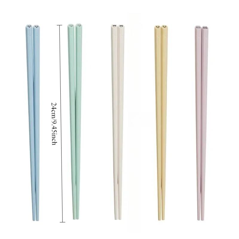 5 Pairs Cute Non-Slip Colorful Chinese Creative Chopsticks Sushi Sticks Reusable Korean Chopsticks Set Healthy Alloy Tableware