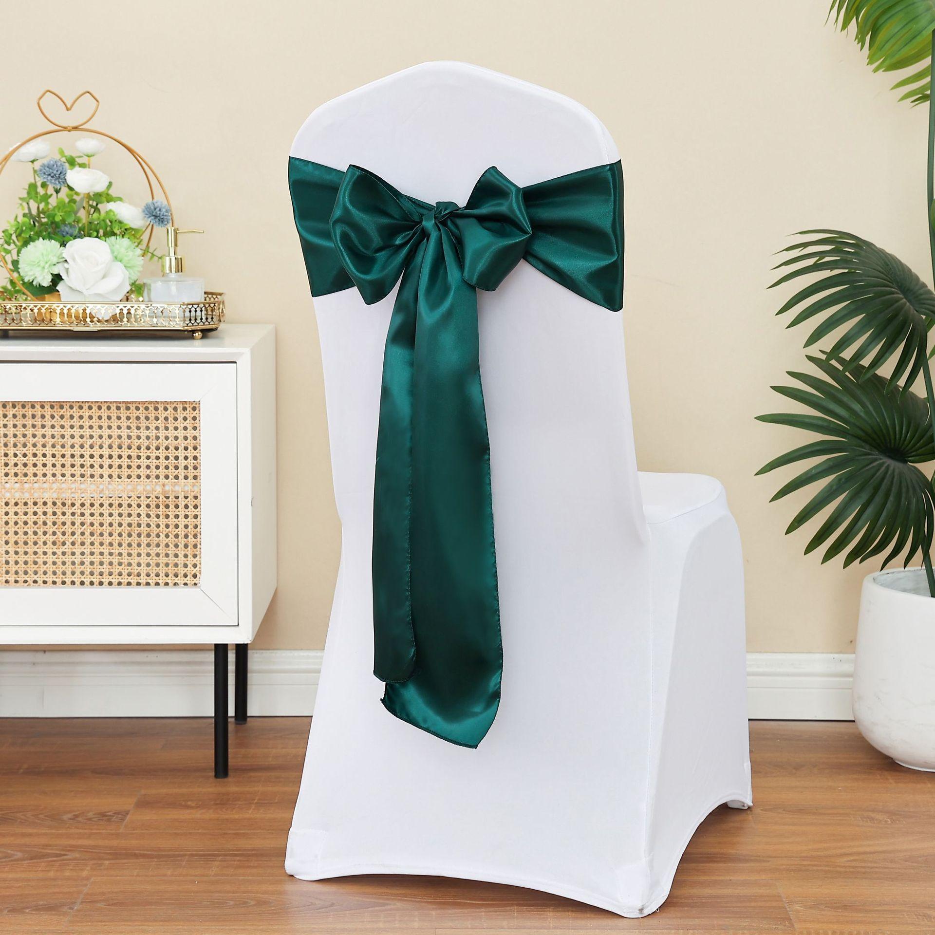 

10/50 Pcs Satin Chair Sashes Bows Universal Chair Cover for Wedding Reception Events Banquets Party, Hotel Event Decorations 10 pcs темно-зеленого