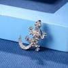 Silver Color Rhinestone Lizard Brooches For Women Men Vintage Exquisite Lovely Cartoon Gecko Insect Animal Pins Party Jewelry