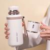 600ml Kawaii 316 Stainless Steel Thermos, Double Wall Vacuum Insulated Water Bottle with Handle & Lanyard for Outdoor Tea