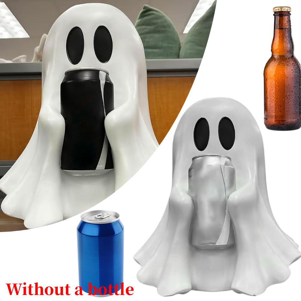 Halloween Ghost Can Holder Spooky Resin Drink Holder Cute Ghost Drink Holder Ghost Beverage Holder for Indoor Home Decor