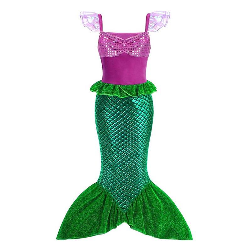 Girls Cosplay Frozen Elsa Anna Dress Children Rapunzel Jasmine Mermaid Princess Carnival Kids Pageant Disguise Costume