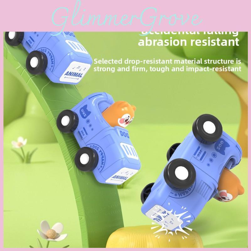 Plastic Pressing Animal Race Car Inertia Slider Toy For Kids Development And Play