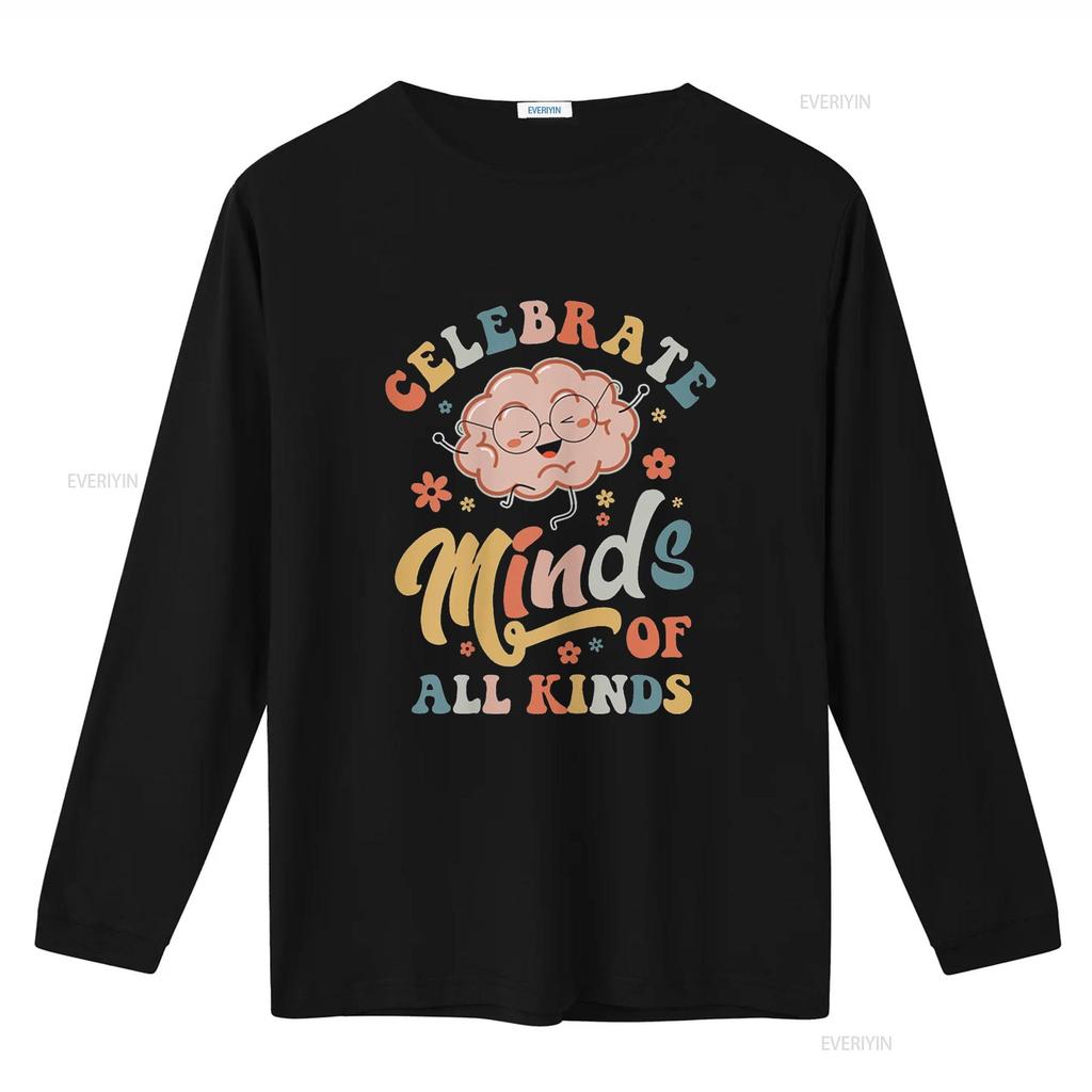 Womens T Shirt Celebrate Minds Of All Kinds Neurodiversity Autism Casual  Tops Black Medium vintage Washed Soft Comfortable