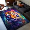 Vibrant Tiger Art Rug for Living Room - Colorful Animal Print Carpet, Contemporary Home Decor, Luxury Flooring Options