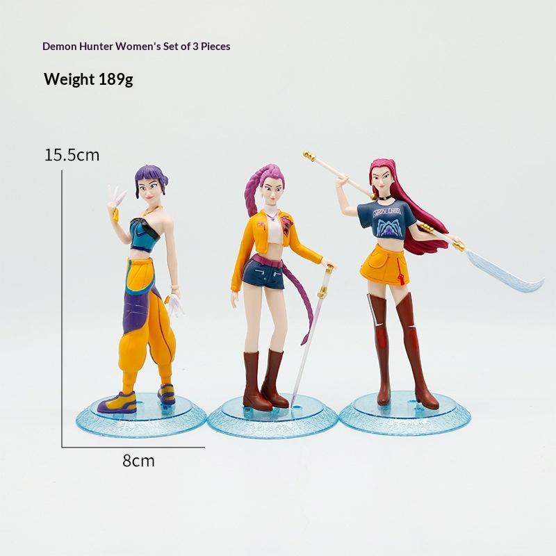 1 Set Kpop Dämonenjäger Figurenmodell Spielzeug PVC Cartoon Gaming Zubehör Schreibtischdekoration Sammlerfiguren Modell Spielzeug
