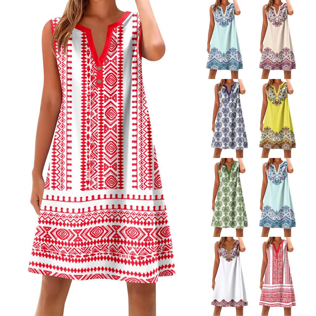 Abiti da donna in cotone e lino, estivi, a maniche corte, comodi, da viaggio e da spiaggia, alla moda, per le vacanze primaverili