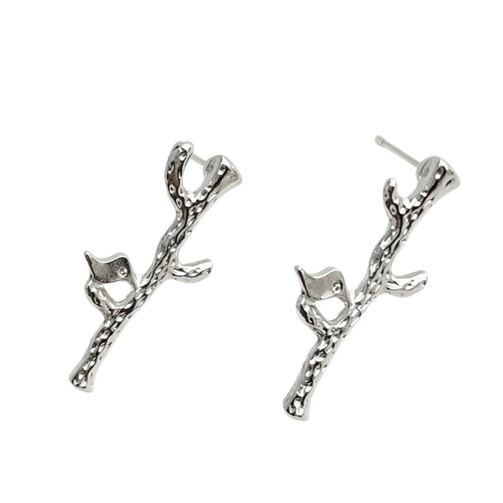 Leaf and Bird Punk Fashion Earrings - Versatile & Stylish